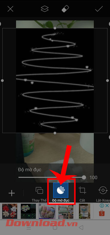 <p><strong>Bước 7:</strong> Tiếp theo, hãy nhấn vào mục <strong>Độ mờ đục</strong> ở phía dưới thanh