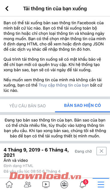 Đợi để file được tải về