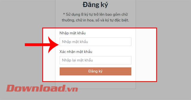 <p><strong>Bước 7:</strong> Tiếp theo <strong>đặt mật khẩu mới và xác nhận lại mật khẩu</strong>, sau