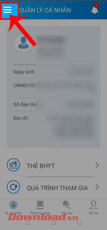 <p><strong>Bước 2:</strong> Tại giao diện chính của ứng dụng, ấn vào bi<strong>ểu tượng ba dấu gạch