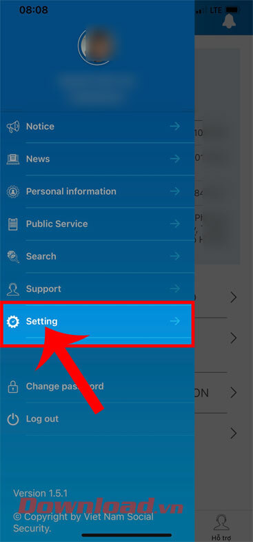 <p><strong>Bước 3:</strong> Tiếp theo, nhấn vào mục <strong>Setting</strong> (Cài đặt).</p>