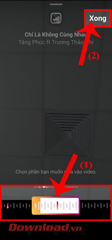 Chọn phần nhạc đưa vào video 