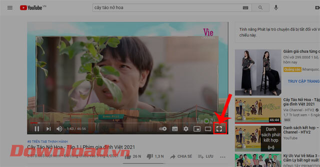 Ấn vào biểu tượng phóng to