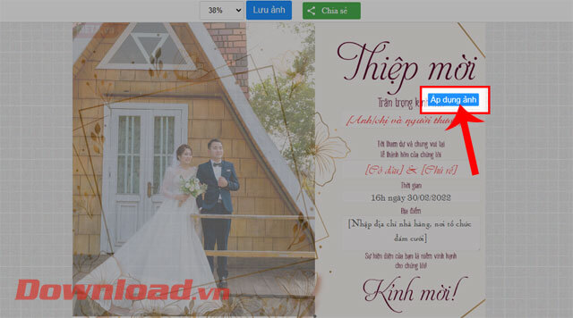 Ấn vào nút Áp dụng hình ảnh