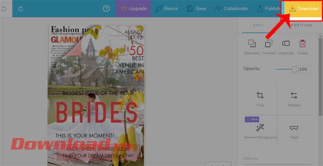 Nhấp chuột vào nút Download