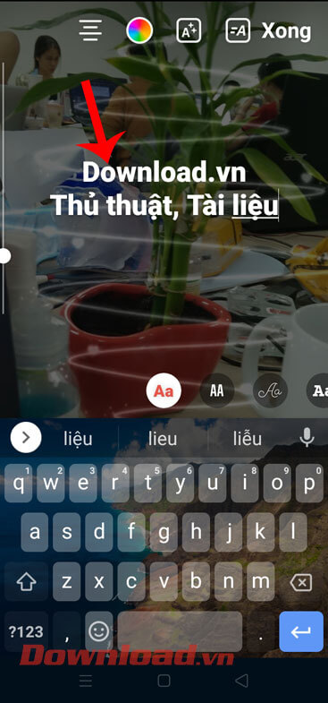 Bôi đen nội dung chữ cần tạo màu sắc cầu vồng