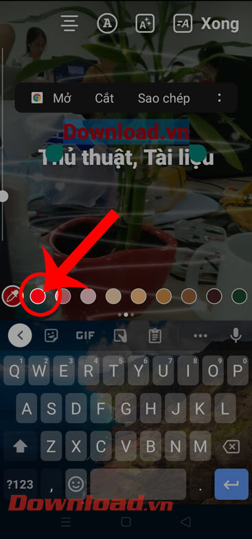 Chạm và giữ vào màu sắc