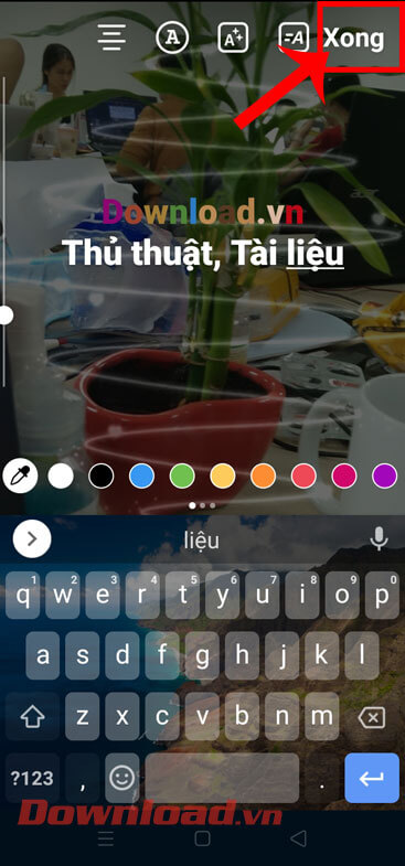 Nhấn vào nút Xong