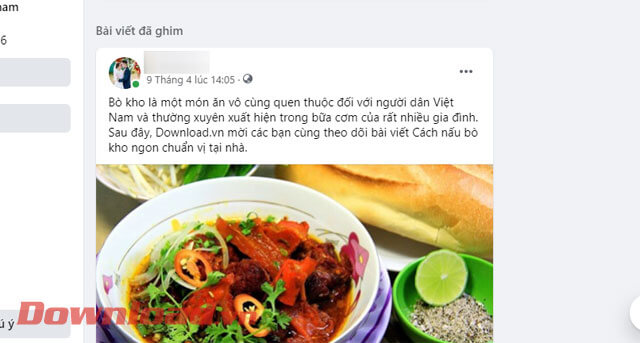 <p><strong>Bước 4:</strong> Khi này, bài viết sẽ được ghim và hiển thị ở phía đầu Trang cá nhân Facebook