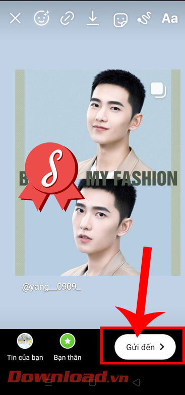 Nhấn nút Gửi đến