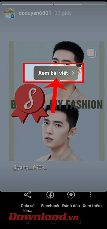 Chạm vào nút Xem bài viết