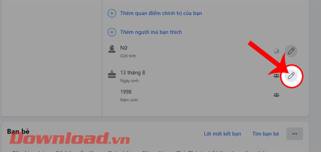 <p><strong>Bước 5:</strong> Nhấp chuột vào<strong> biểu tượng chiếc bút</strong>, ở phần Ngày, Tháng,