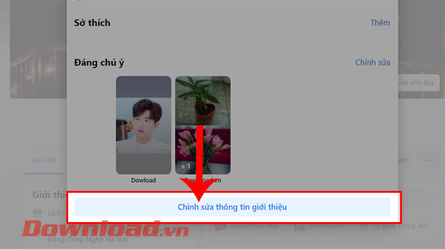 <p><strong>Bước 3:</strong> Lúc này cửa sổ <em>Chỉnh sửa Trang cá nhân</em>, kéo màn hình xuống rồi
