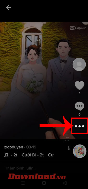 Nhấn vào dấu ba chấm