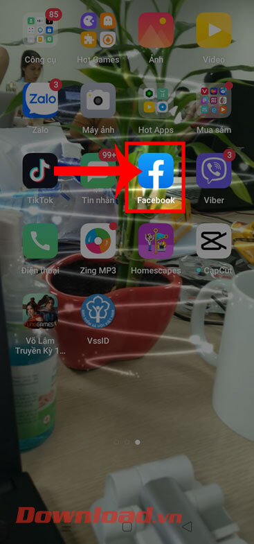 Mở ứng dụng Facebook