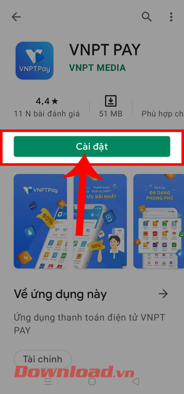 <p><strong>Bước 4:</strong> Tiếp theo, chạm vào nút <strong>Cài đặt.</strong></p>