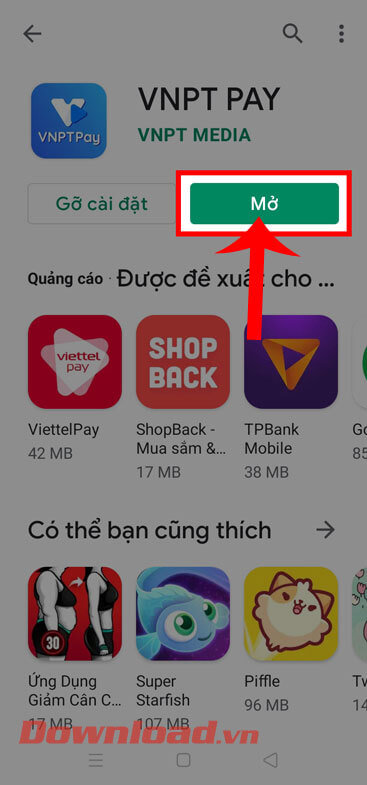 <p><strong>Bước 5:</strong> Sau đó đợi một lát để quá trình tải ứng dụng về điện thoại, rồi nhấn vào