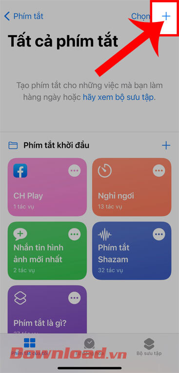 Nhấn vào biểu tượng dấu "+"