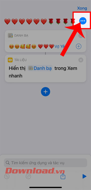 Chạm vào biểu tượng dấu ba chấm