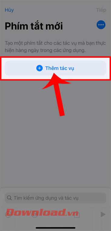 Ấn vào nút Thêm tác vụ
