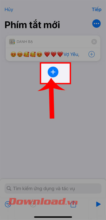 Chạm vào biểu tượng dấu "+"