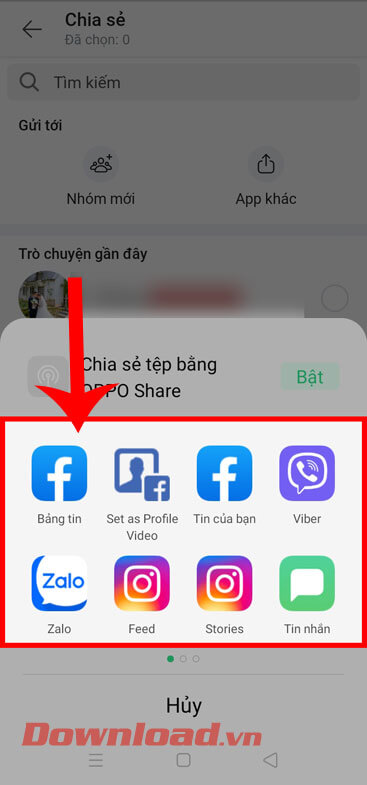 <p><strong>Bước 4:</strong> Ấn vào<strong> biểu tượng của các ứng dụng:</strong><em> Facebook, Instagram,