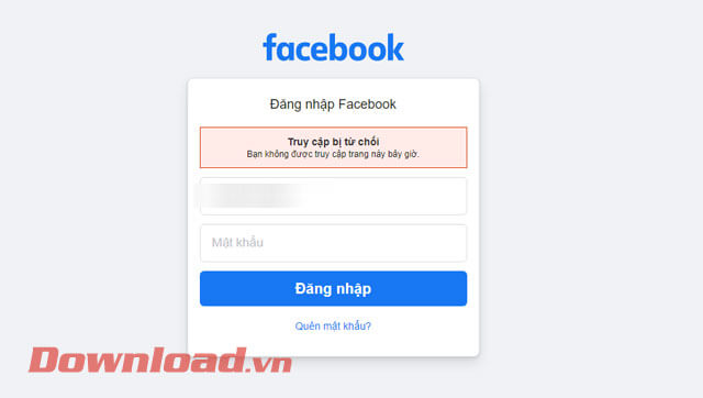Lỗi đăng nhập thông báo "Truy cập bị từ chối"