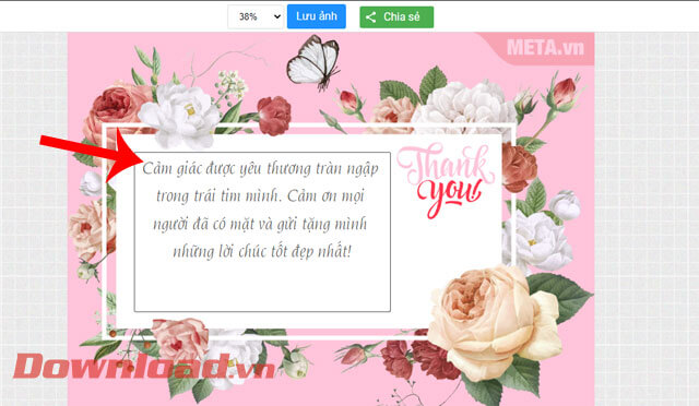 Nhập lời chúc vào ô nội dung