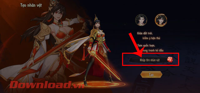 <p><strong>Bước 6:</strong> Sau đó, <strong>đặt tên cho nhân vật</strong> hoặc ấn vào <strong>biểu tượng