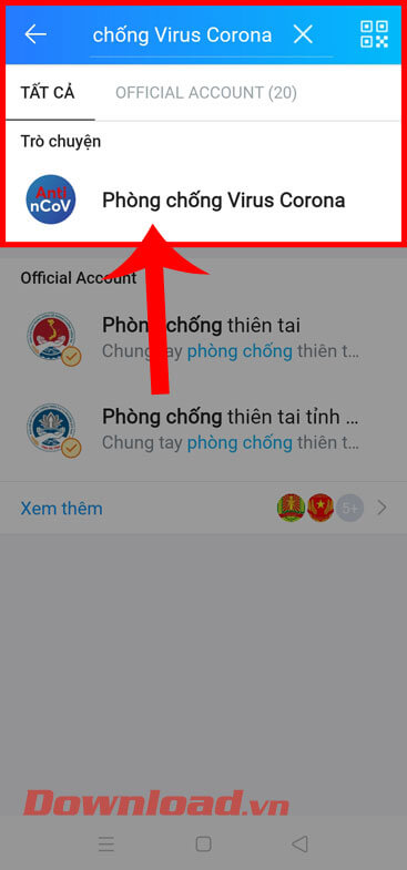 Nhập từ khóa "Phòng chống Virus Corona"