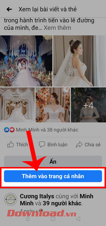 <p><strong>Bước 5:</strong> Để hiển thị bài đăng được gắn thẻ lên Trang cá nhân của mình, thì chạm vào