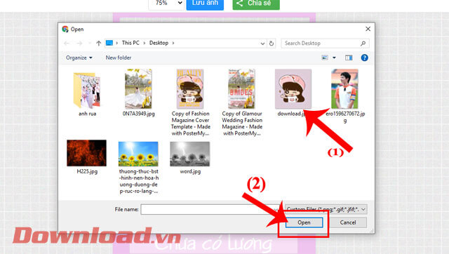 Chọn hình ảnh bất kỳ trên máy tính