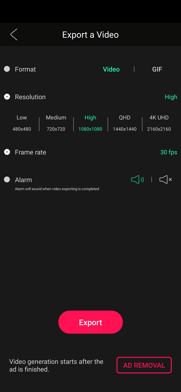 Xuất video VLLO không có watermark
