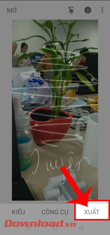 Ấn vào mục Xuất 