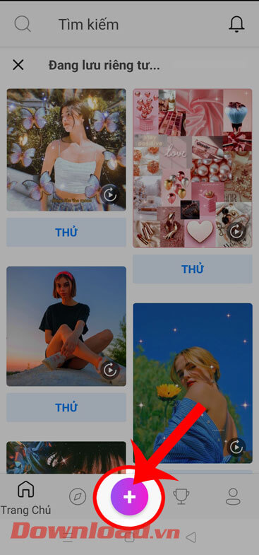 Nhấn vào biểu tượng dấu "+"