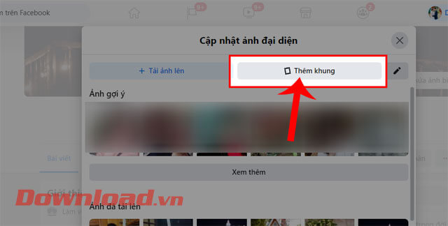 <p><strong>Bước 3:</strong> Lúc này tại cửa sổ <em>Cập nhật ảnh đại diện</em>, nhấn vào nút T<strong>hêm