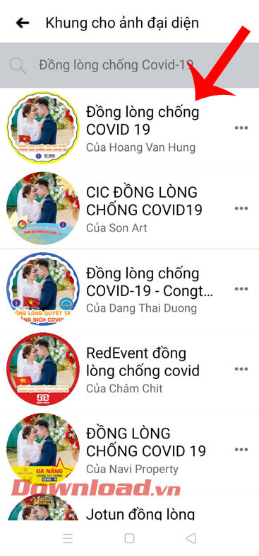 <p><strong>Bước 5: Chọn một kiểu khung hình</strong> mà bạn muốn thêm vào ảnh đại diện của mình.</p>