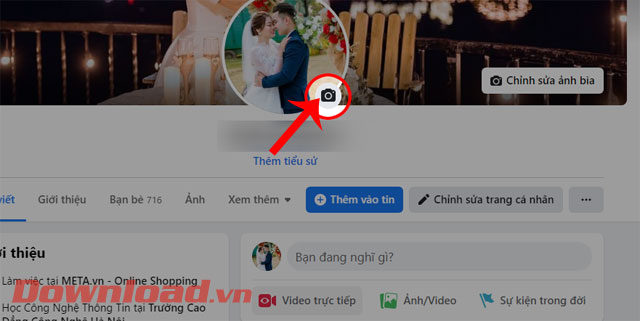 <p style="text-align: left;"><strong>Bước 2:</strong> Ở <em>Trang cá nhân Facebook</em> của mình, click