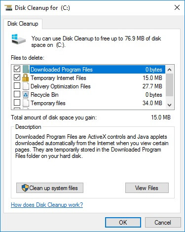 Phần mềm thay thế CCleaner Windows Disk Cleanup
