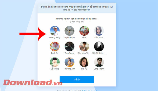 <p><strong>Bước 5:</strong> Nhấn vào <strong>ảnh đại diện của ba người bạn Zalo</strong> của mình, sau