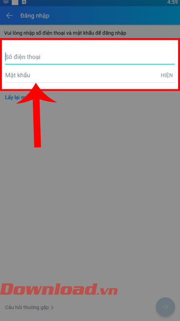 <p><strong>Bước 4:</strong> <strong>Nhập số điện thoại và mật khẩu</strong> đăng nhập tài khoản Zalo