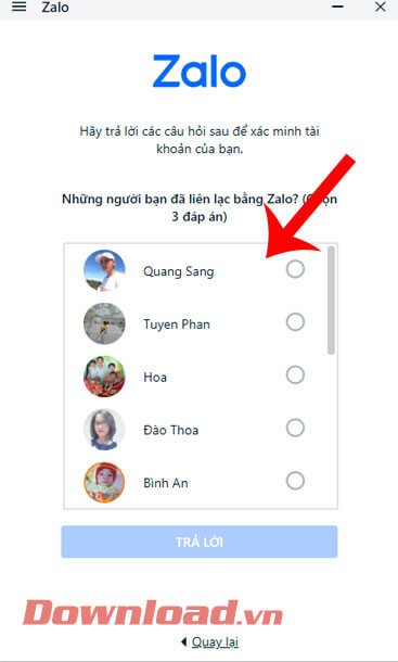 <p><strong>Bước 4:</strong><em> Xác nhận tài khoản Zalo</em> của mình bằng cách<strong> đánh dấu vào