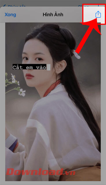 Nhấn vào biểu tượng mũi tên đi lên