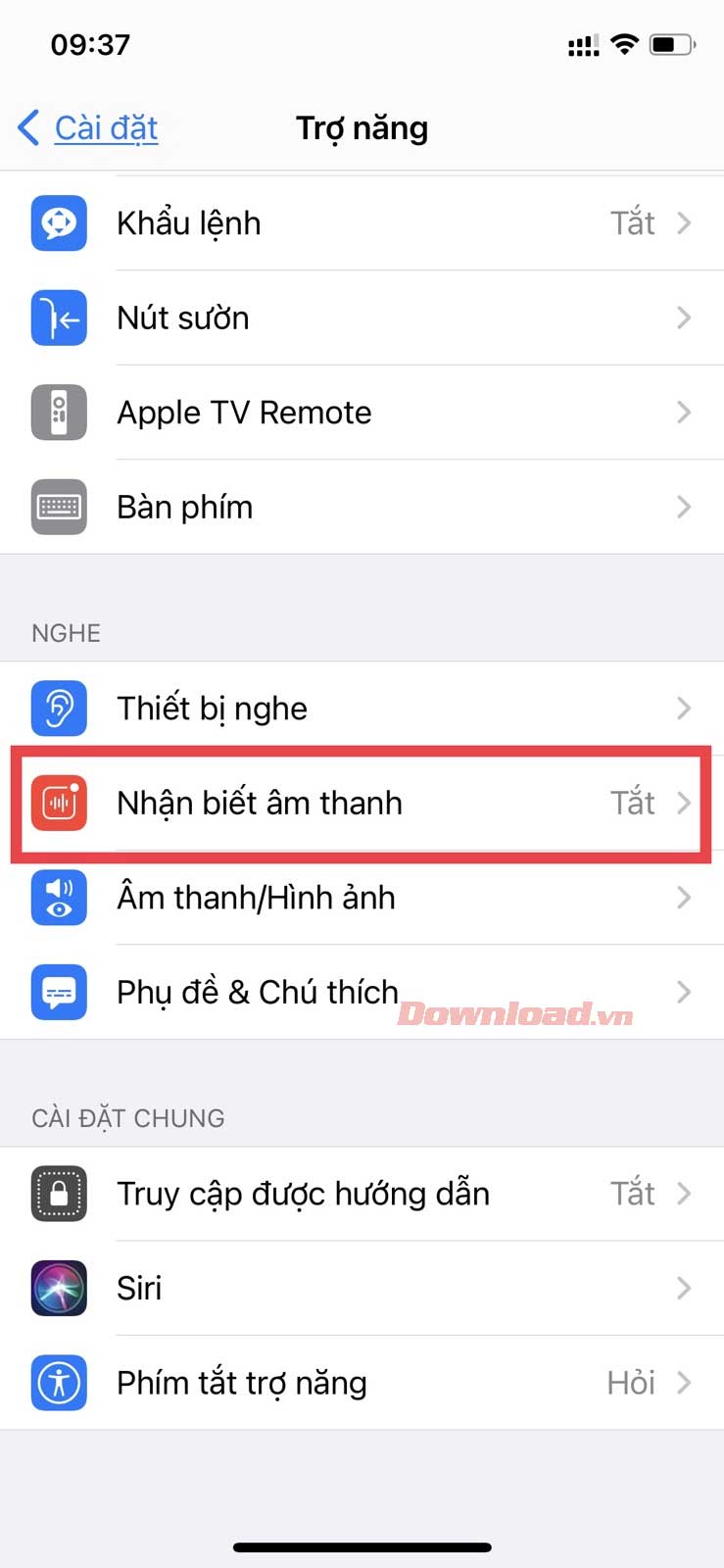 <p><strong>Bước 1</strong>: Vào <strong>Cài đặt &gt; Trợ năng</strong> (Setting &gt; Accessibility).