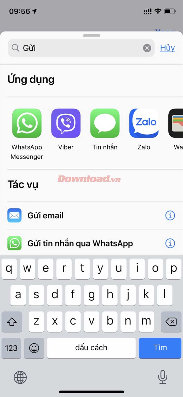 <p><strong>Bước 7:</strong> Thêm tác vụ Gửi tin nhắn bằng cách tìm kiếm nó trong trường tương ứng. Chọn
