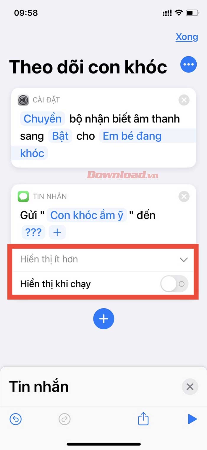 <p>Bước 9: Chạm <strong>Hiển thị ít hơn</strong>, sau đó vô hiệu hóa nút cạnh <strong>Hiển thị khi chạy</strong>