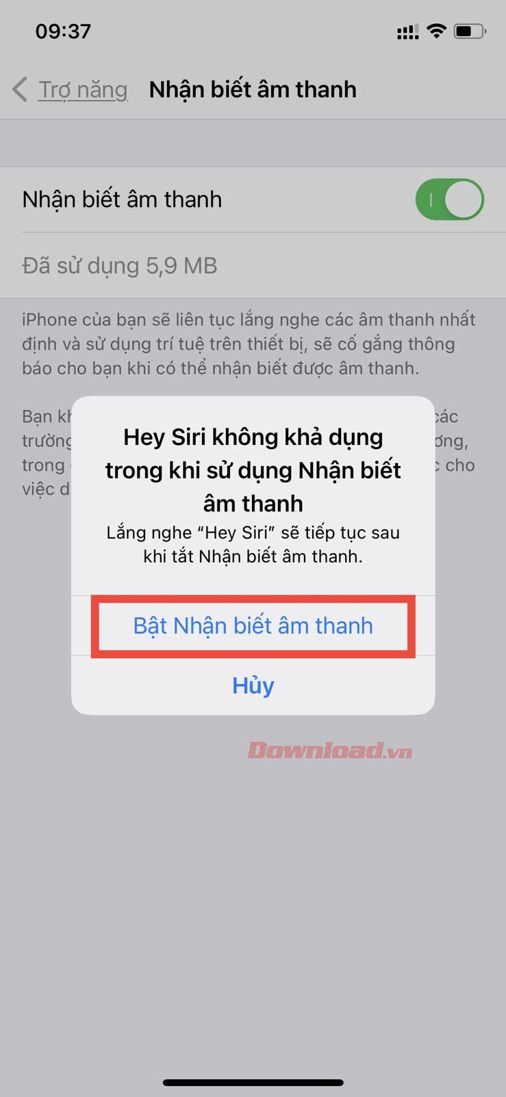 <p><strong>Bước 3</strong>: Xác nhận bật nút âm thanh trên iPhone</p>