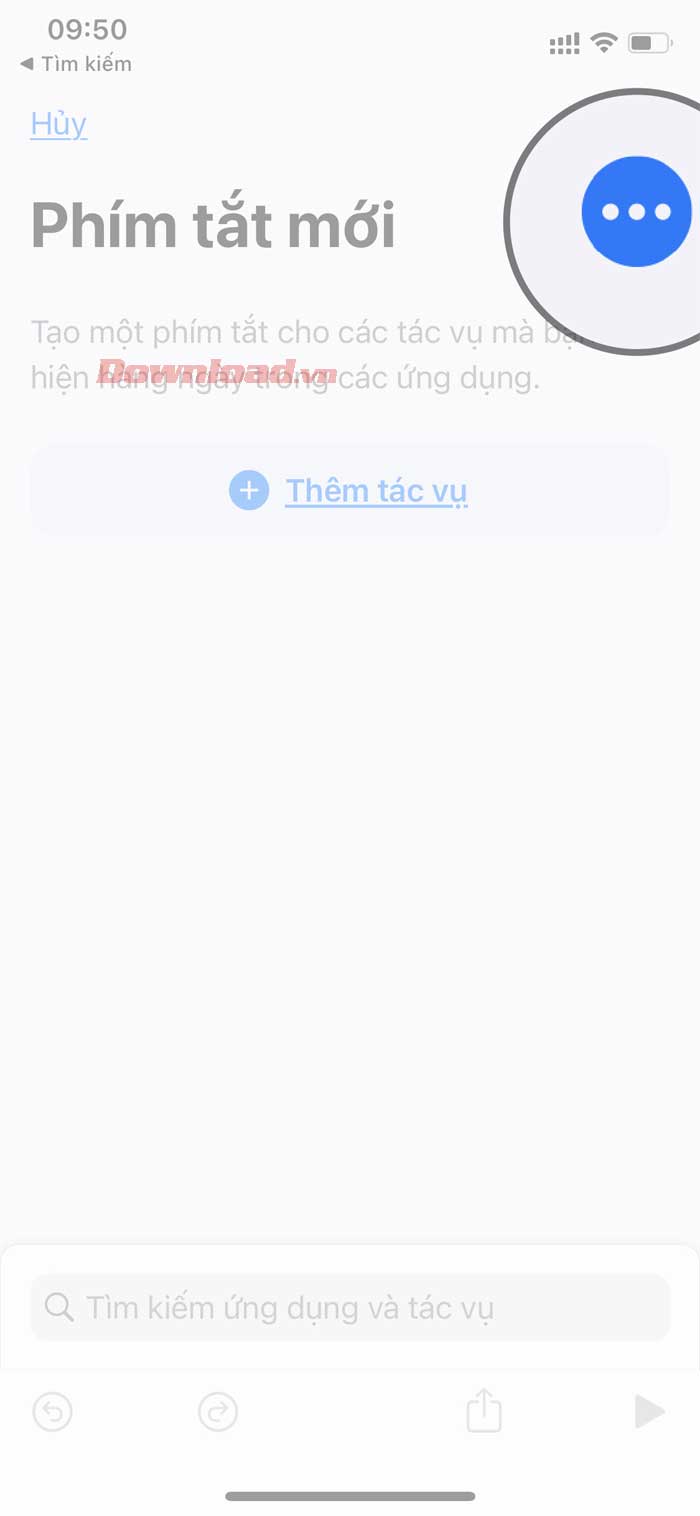 <p><strong>Bước 2:</strong> Chạm icon dấu chấm lửng (…) để đổi lại tên phím tắt.</p>