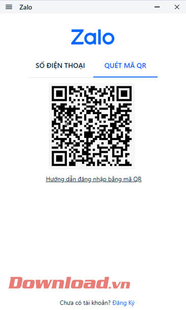 <p><strong>Bước 2:</strong> Nếu như bạn muốn đăng nhập bằng mã QR, thì trước tiên hãy click chuột vào