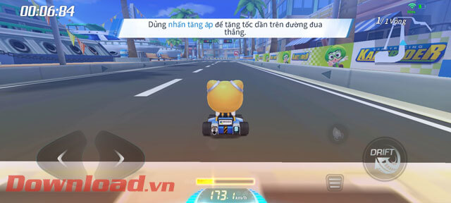 <p><strong>Bước 7:</strong> Lúc này tại đường đua tập luyện, thực hiện các thao tác sau để có thể điều